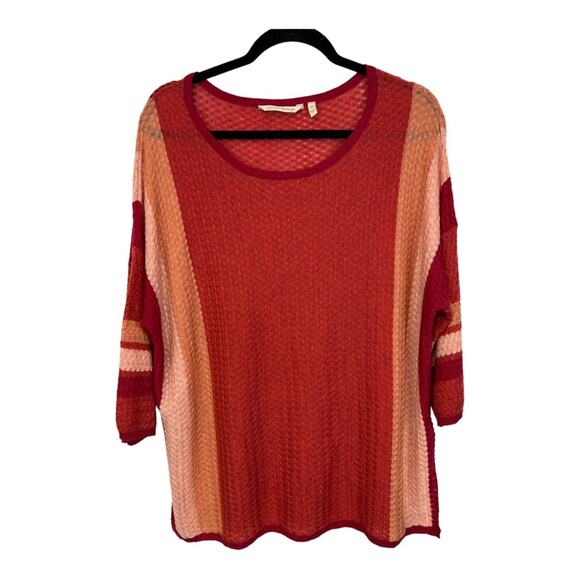 Soft Surroundings Wool Blend Abril Stripe Sweater Textured Pullover Top sweater - Picture 3 of 12